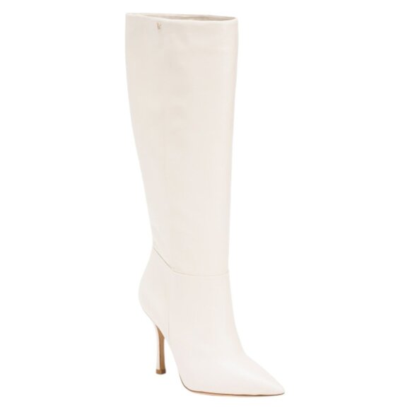 LARROUDE Ivory Made In Brazil Leather Kate Boots - Picture 1 of 2